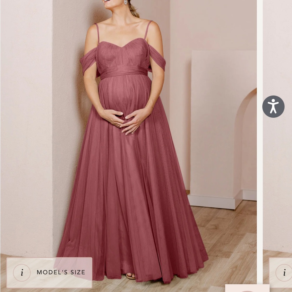 Revelry Dusty Rose Off-Shoulder Maxi Dress